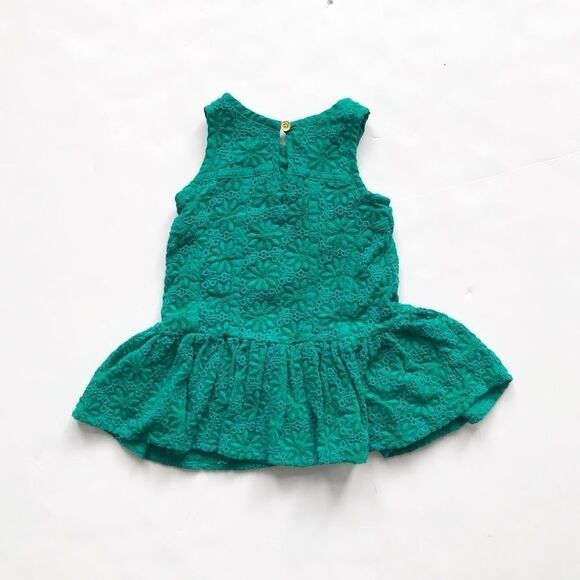 Genuine kids emerald green eyelet dress EUC 18m - Picture 4 of 4